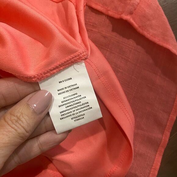 Luxology Gauze Dress Embroidered Sz M - Picture 6 of 7